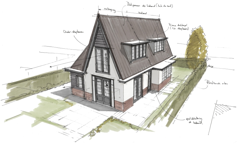 Omgevingsvergunning verleend voor uitbreiding jaren '30 woning